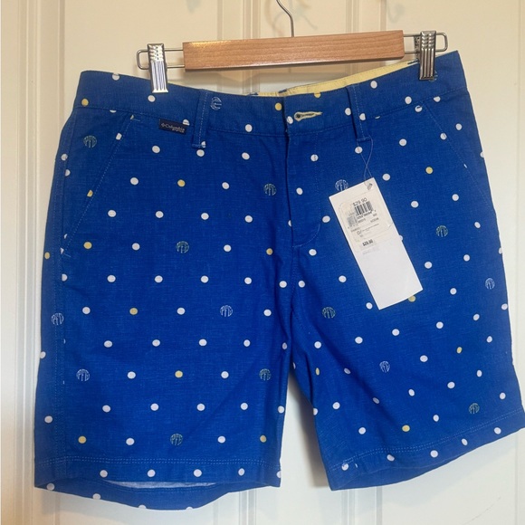 Columbia PFG Women's Harborside Regular FIt Shorts Blue Polka Sz 8 - Picture 6 of 6